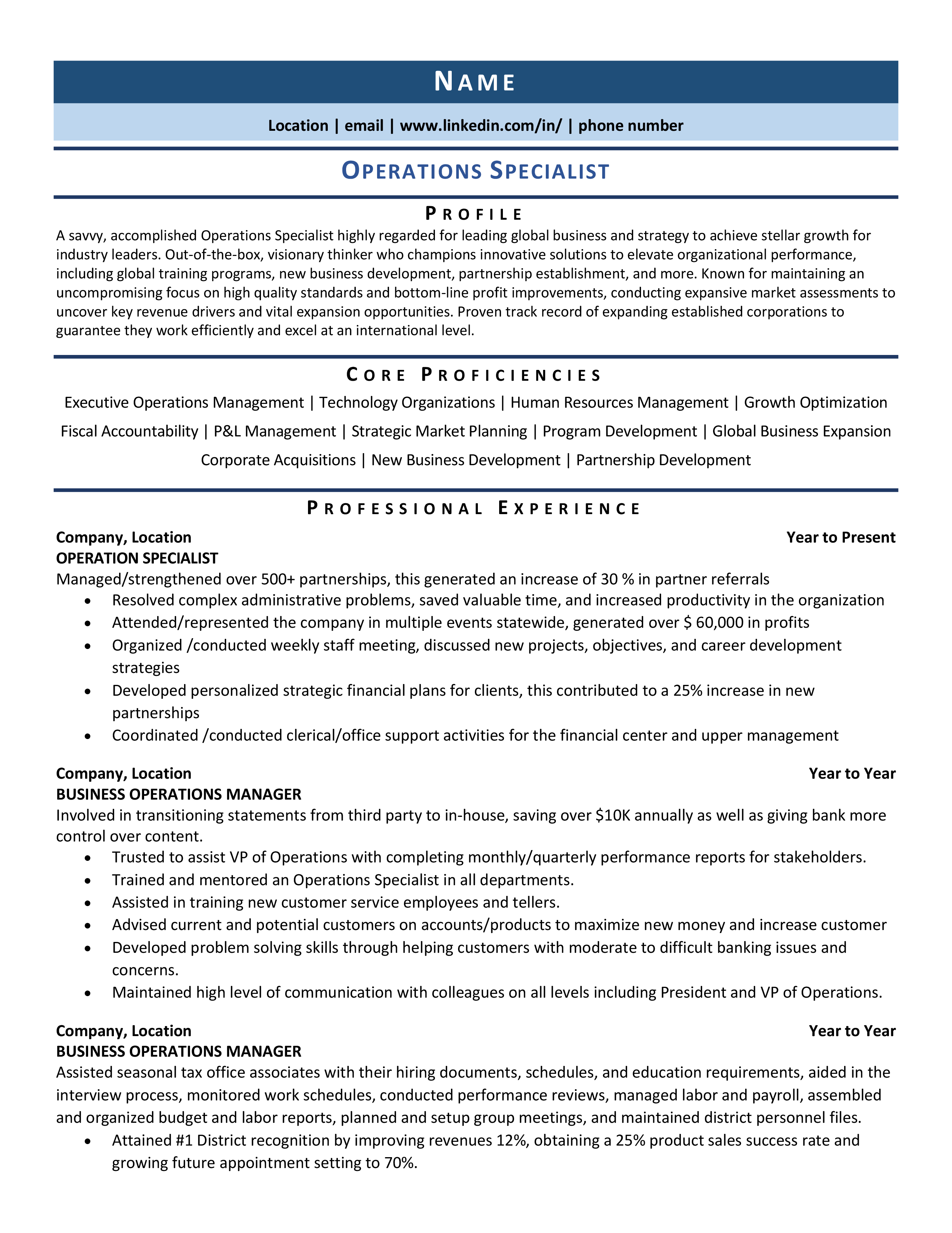 Operations Associate Resume Example & Template for 2021 | ZipJob