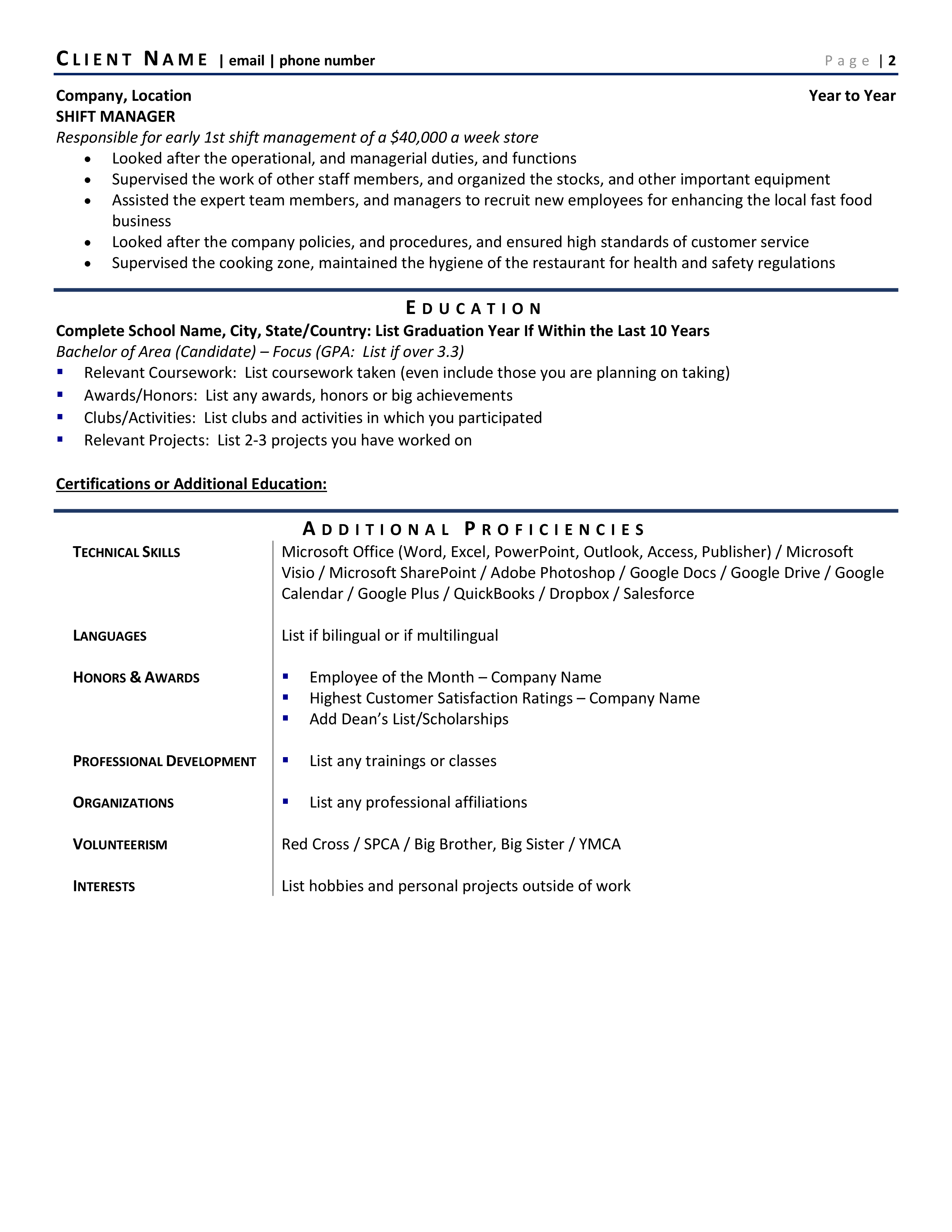 Is it okay to put client name in deals resume