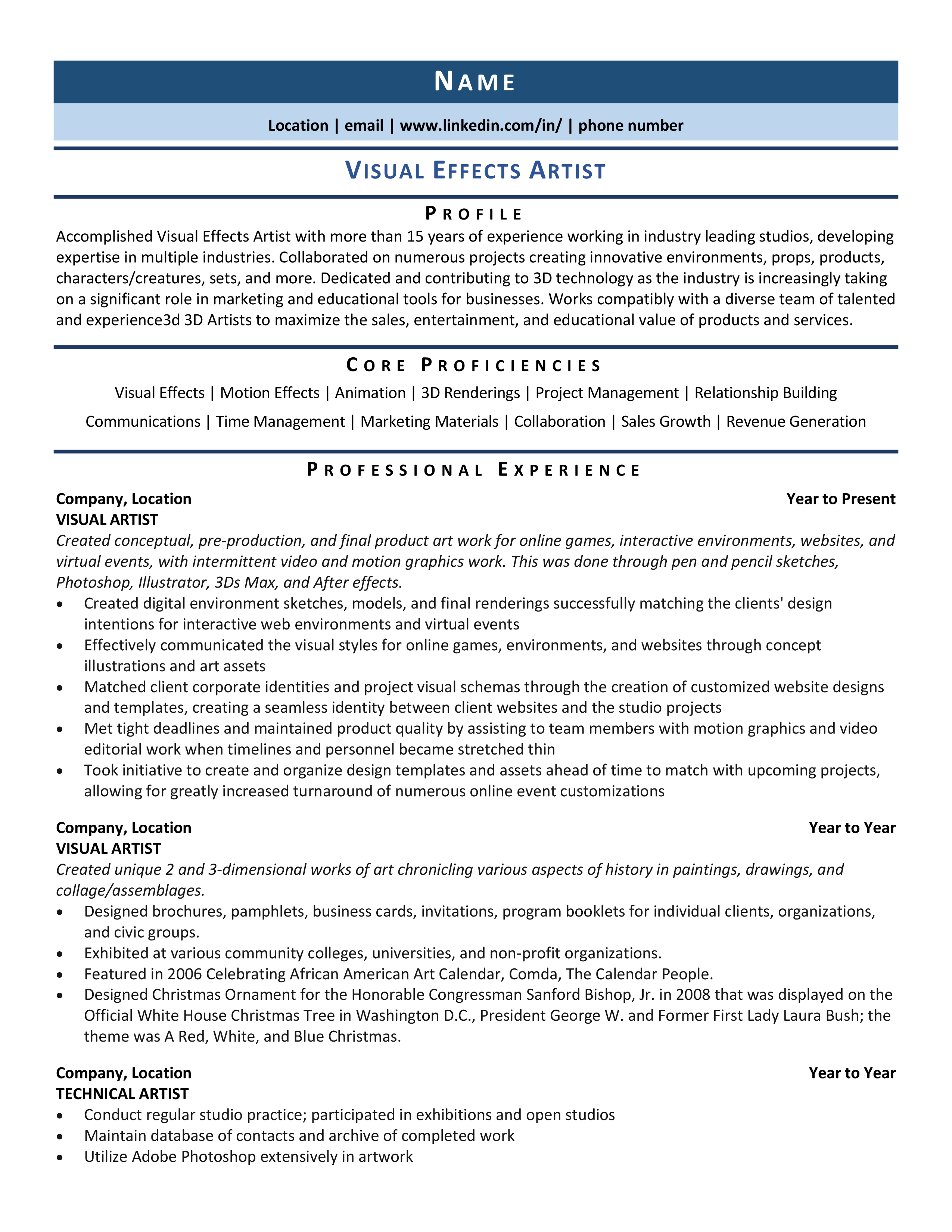 Visual Effects Artist Resume Example - Visual Effects Artist Final 0 
