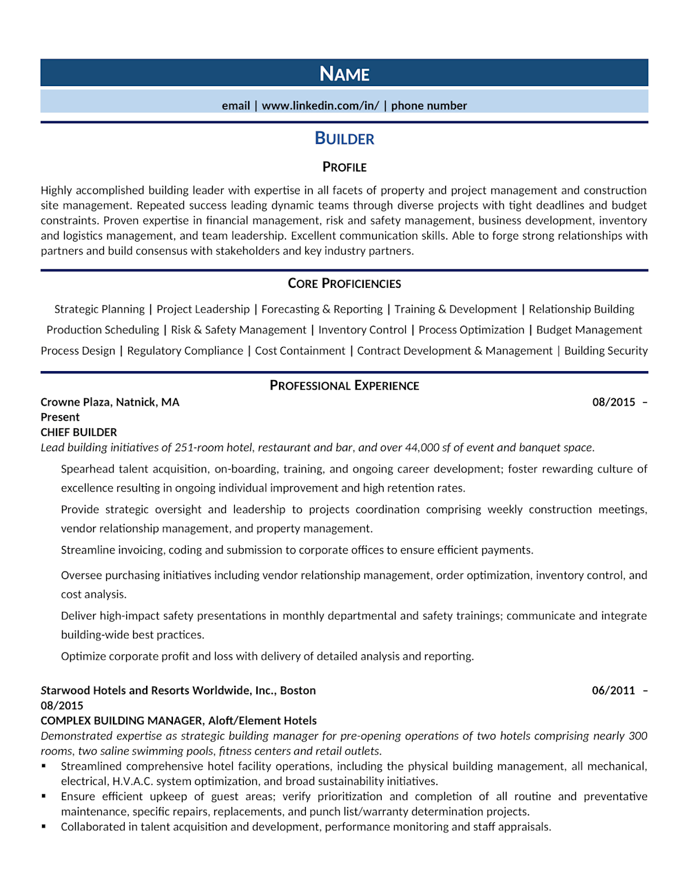 Builder Resume Template 0001 1