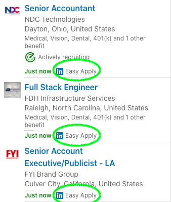 LinkedIn Easy Apply job search