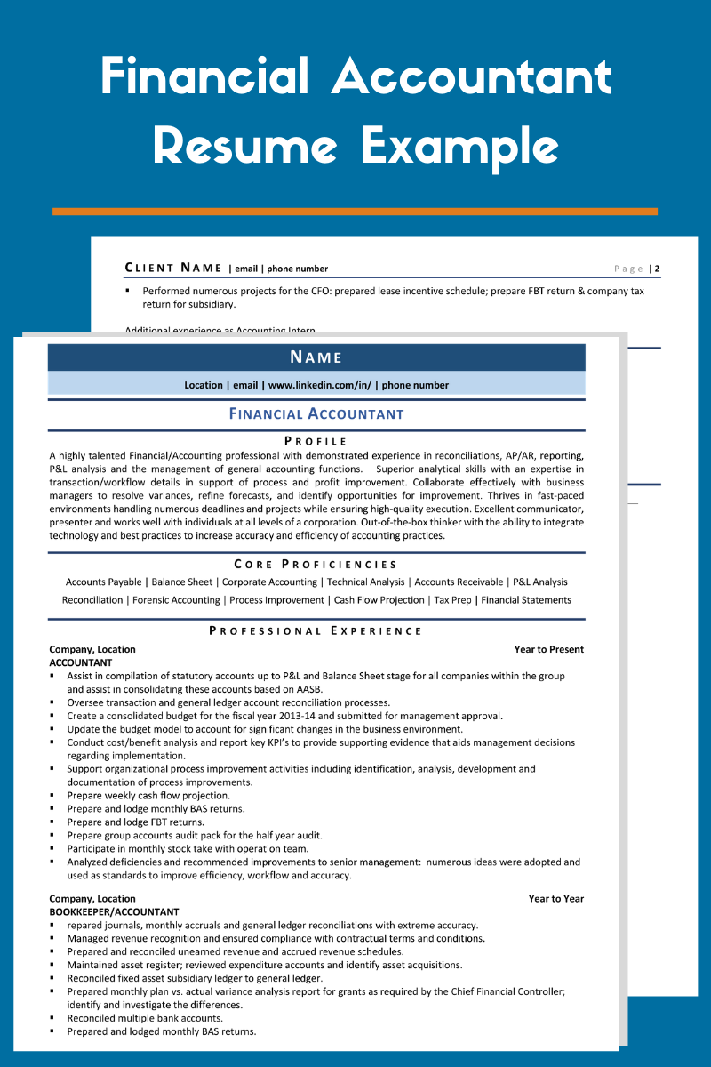 Financial Accountant Resume Example