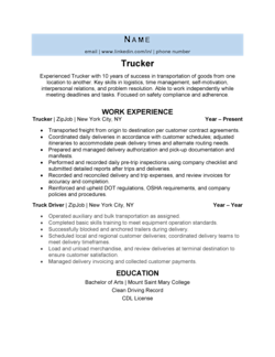 Trucker Resume Example 3 Expert Tips ZipJob Trucker Resume Example 3 Expert Tips ZipJob