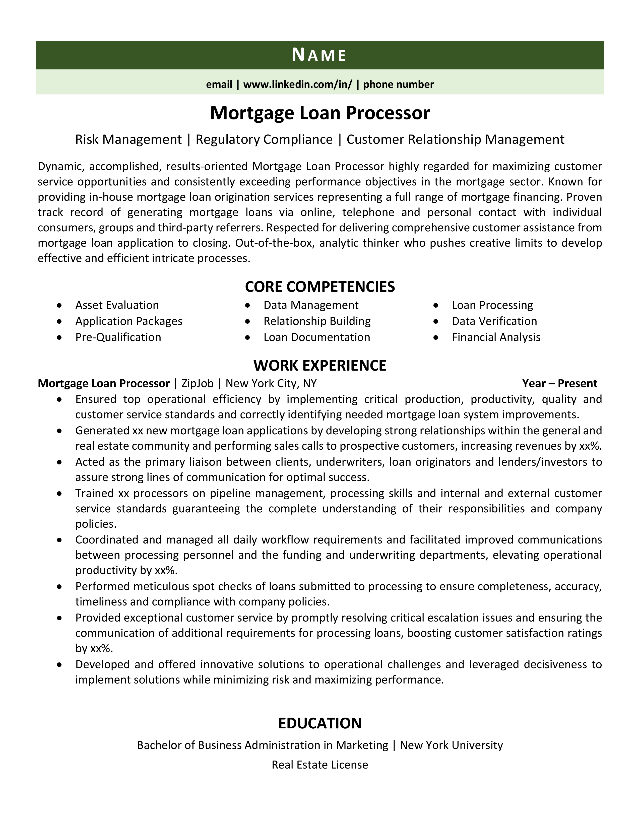 loan processor sente mortgage
