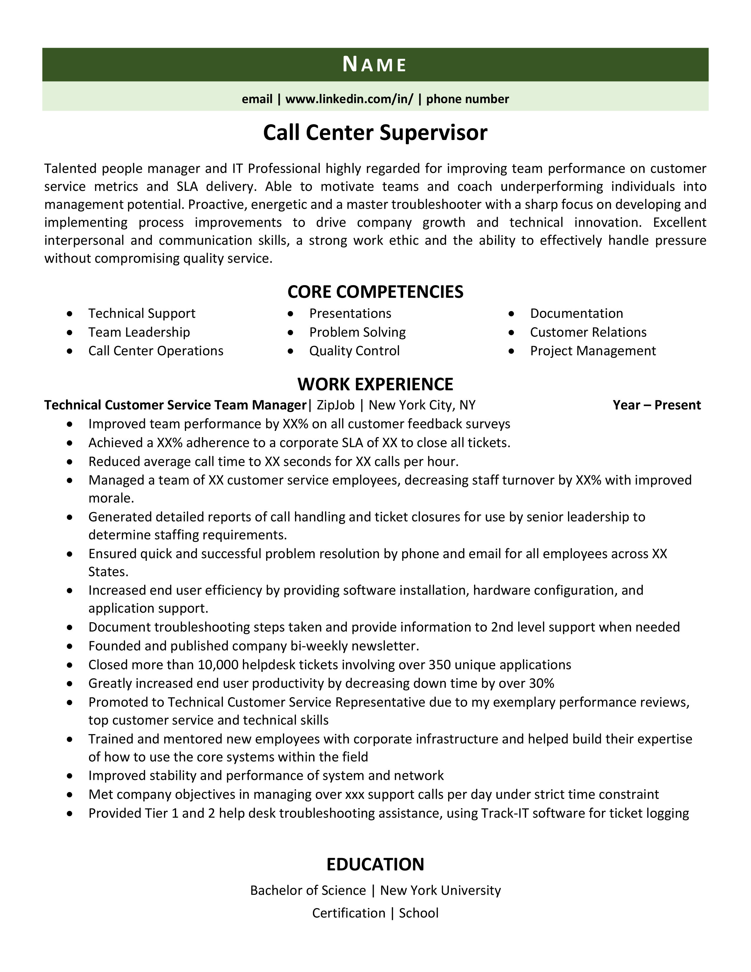 call center agent description