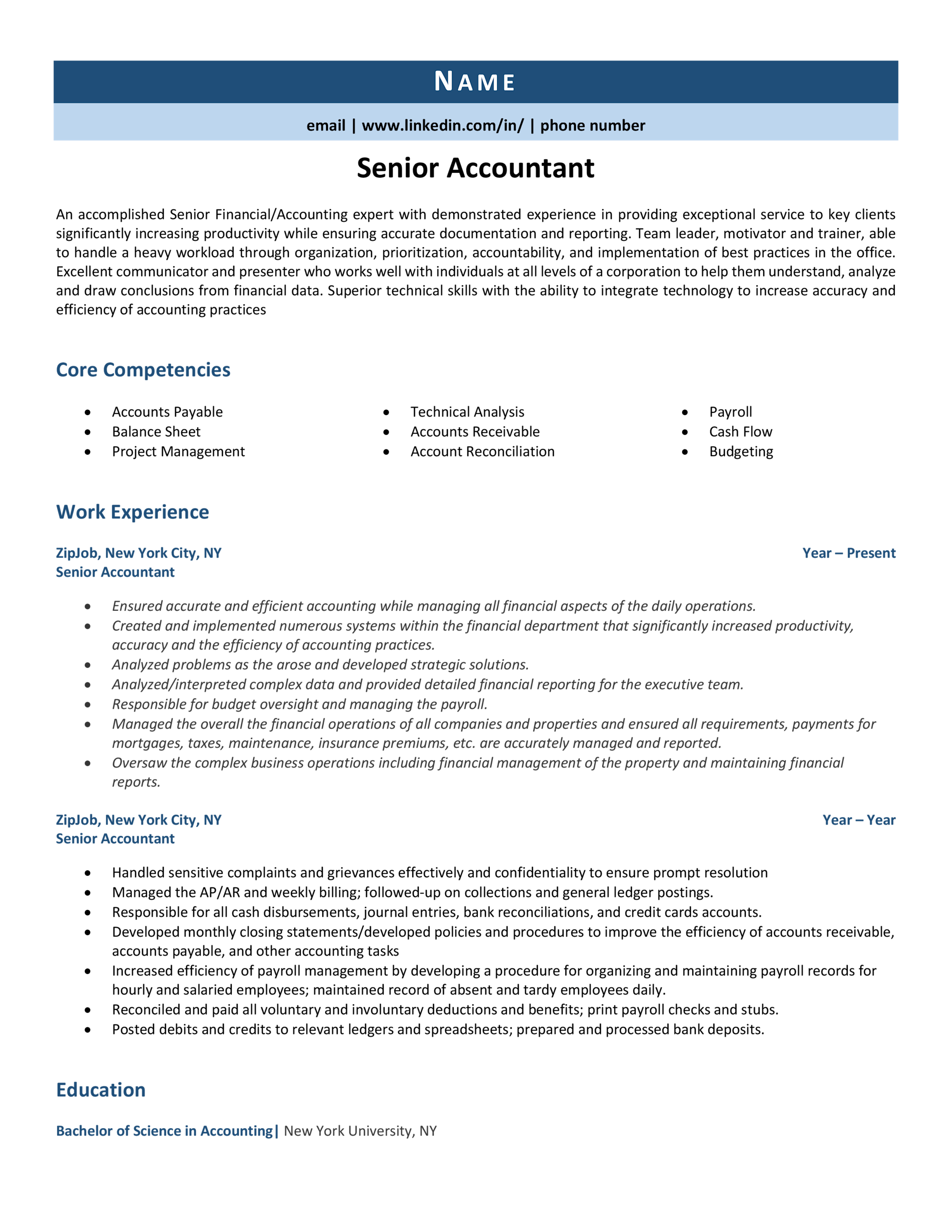 Senior Accountant Resume Example Tips Tricks ZipJob senior-accountant-resume-example-tips-tricks-zipjob
