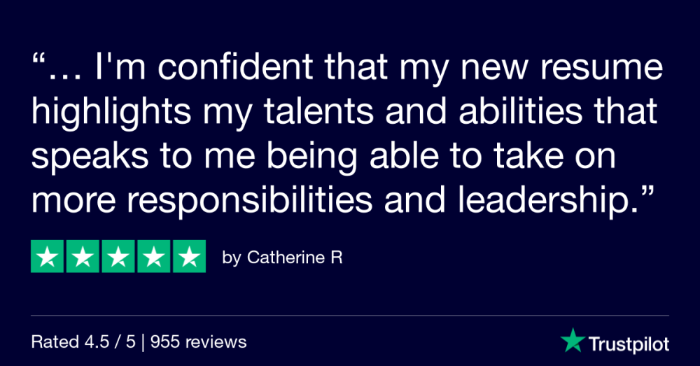Trustpilot Review confindent new resume highlights leadershippng