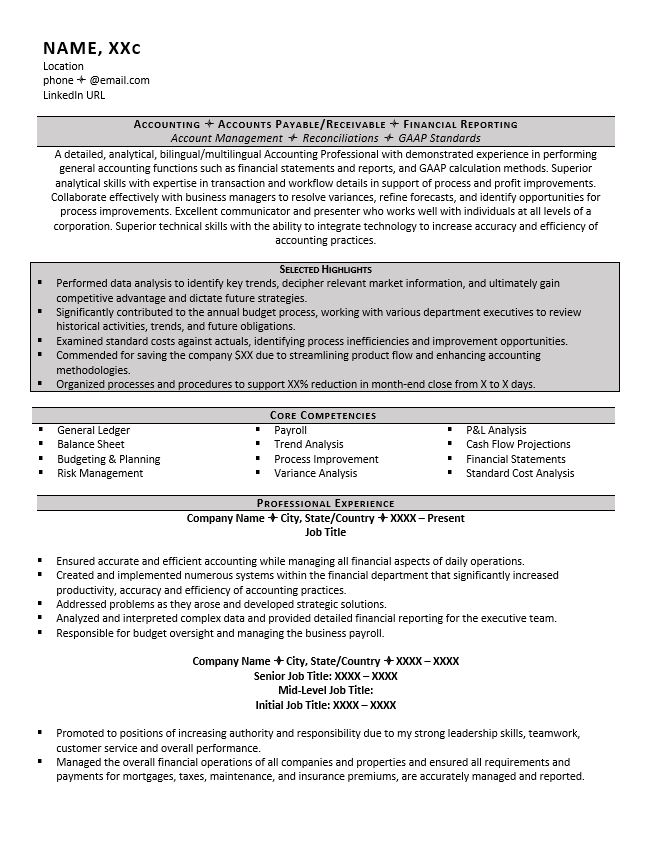 Accounting Resume Page 1