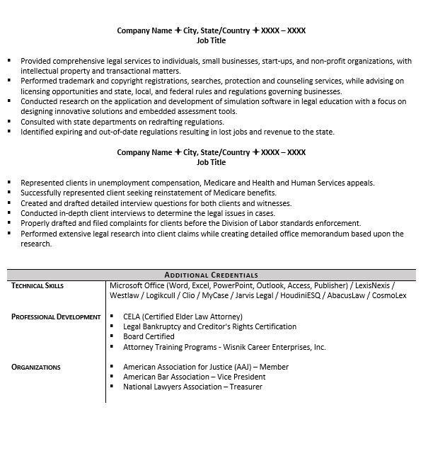 Entry Level Attorney Resume Example Page 2