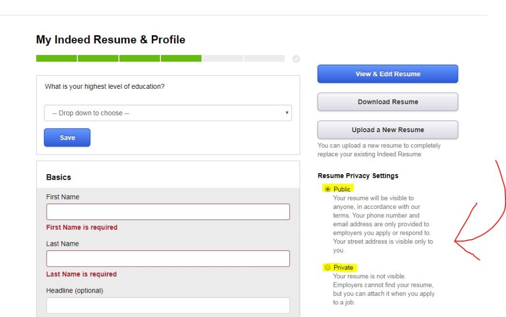 Making Your Resume Private on LinkedIn
