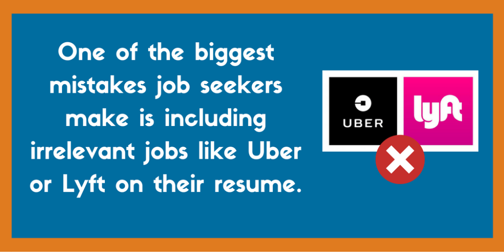 Including Uber or Lyft on a resume