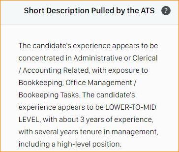 ATS resume description