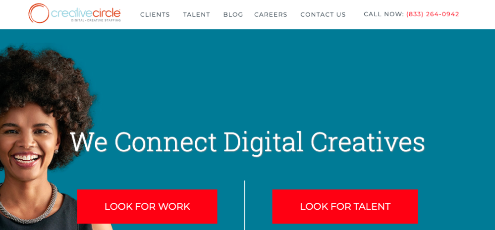 Creative Circle Digital Creative Staffing website