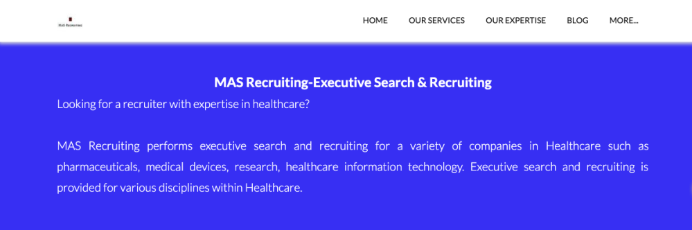 MAS Recruiting Executive Search Recruiting website