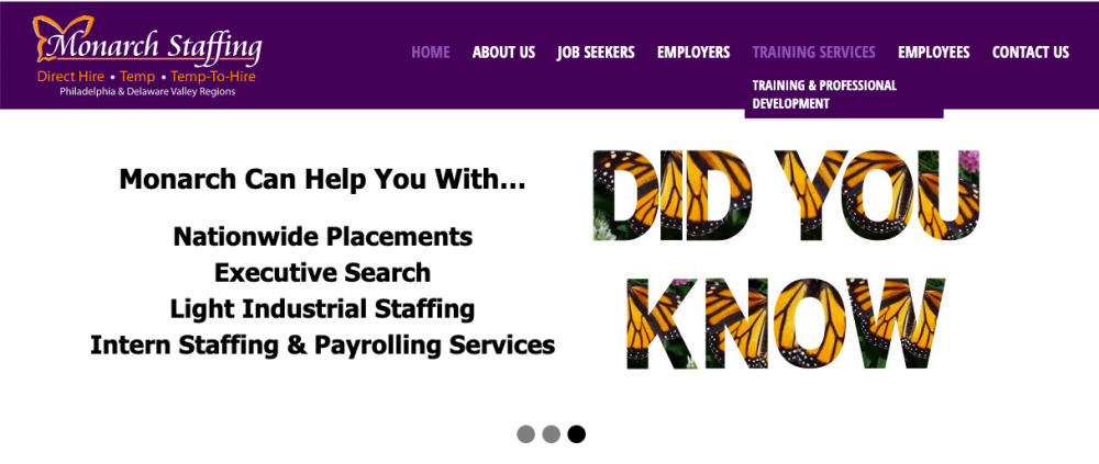 Monarch Staffing Direct Hire Temp Temp to Hire solutions website