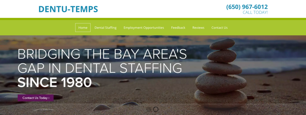 Dentu-Temps website | Bridging the Bay Area's gap in dental staffing since 1980