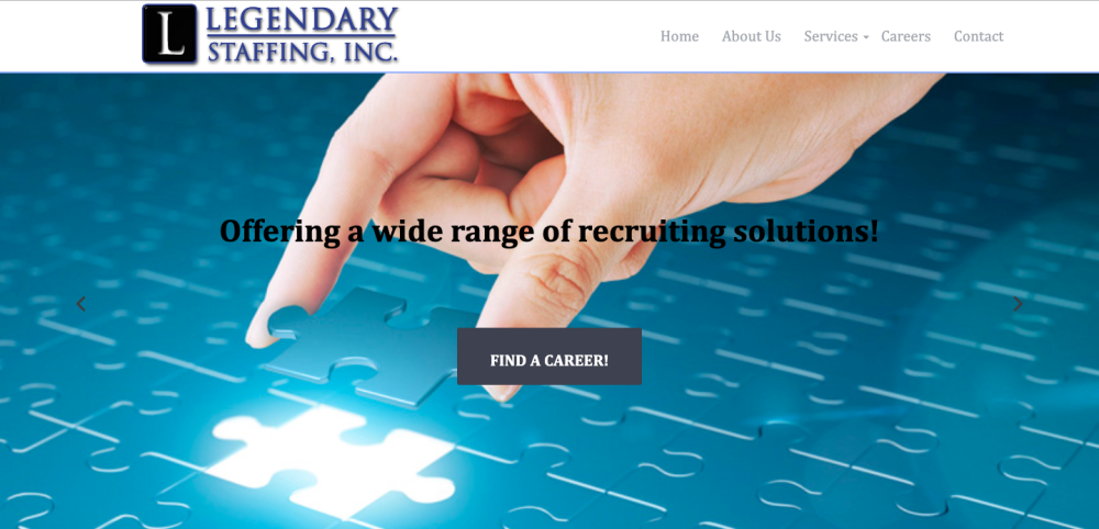 Legendary Staffing Inc. website Offering a wide range of recruiting solutions