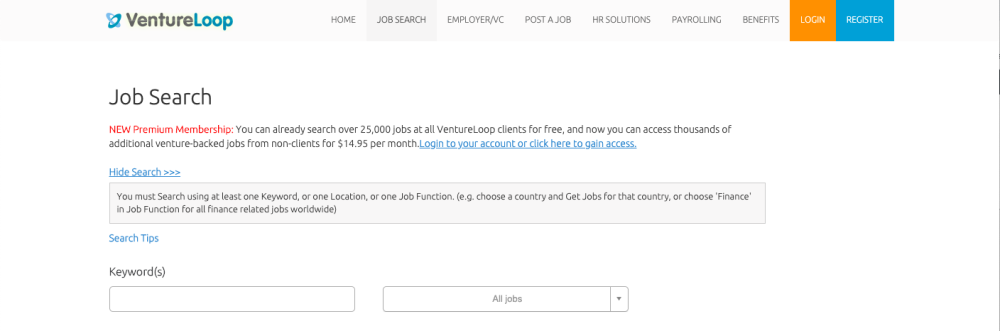 VentureLoop Job Search