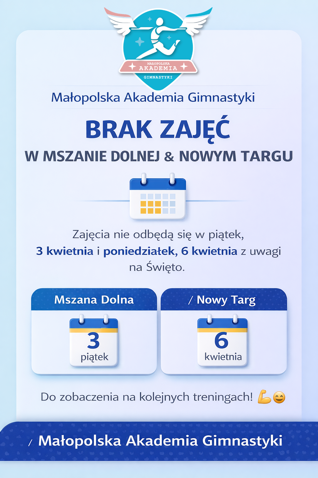 Brak zajęć 03.04 MD oraz 06.04 NT