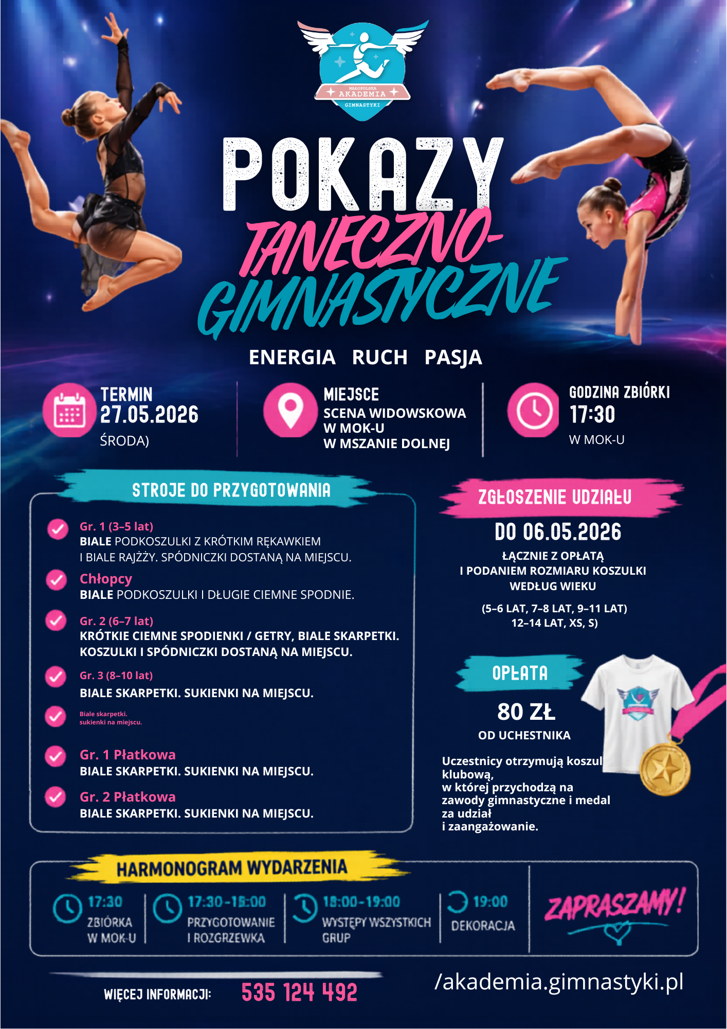 Pokazy taneczno-gimnastyczne 2026 – Mszana Dolna | MAG