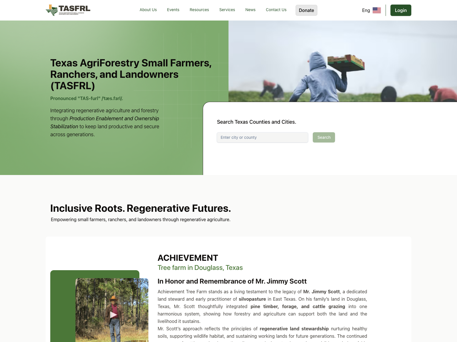 Current TASFRL digital platform homepage