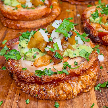 Al Pastor Pork Belly Chicharrón Tostadas recipe image