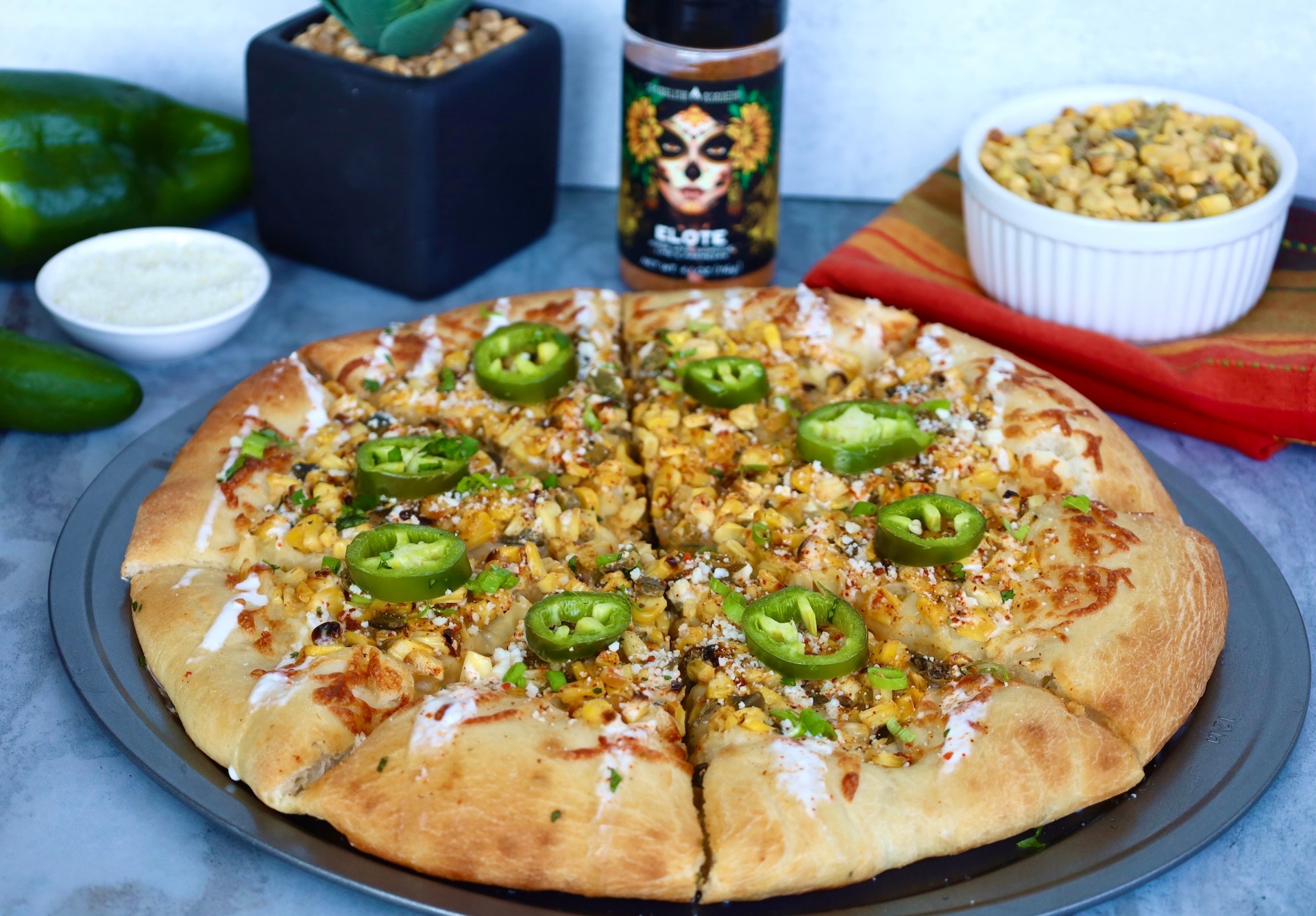 Elote pizza