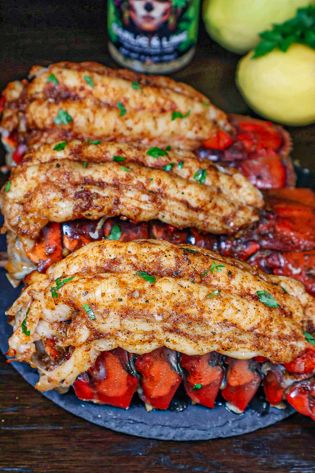 Garlic lemon butter lobster tails