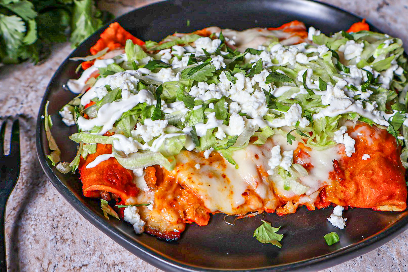 Cheese beef enchiladas