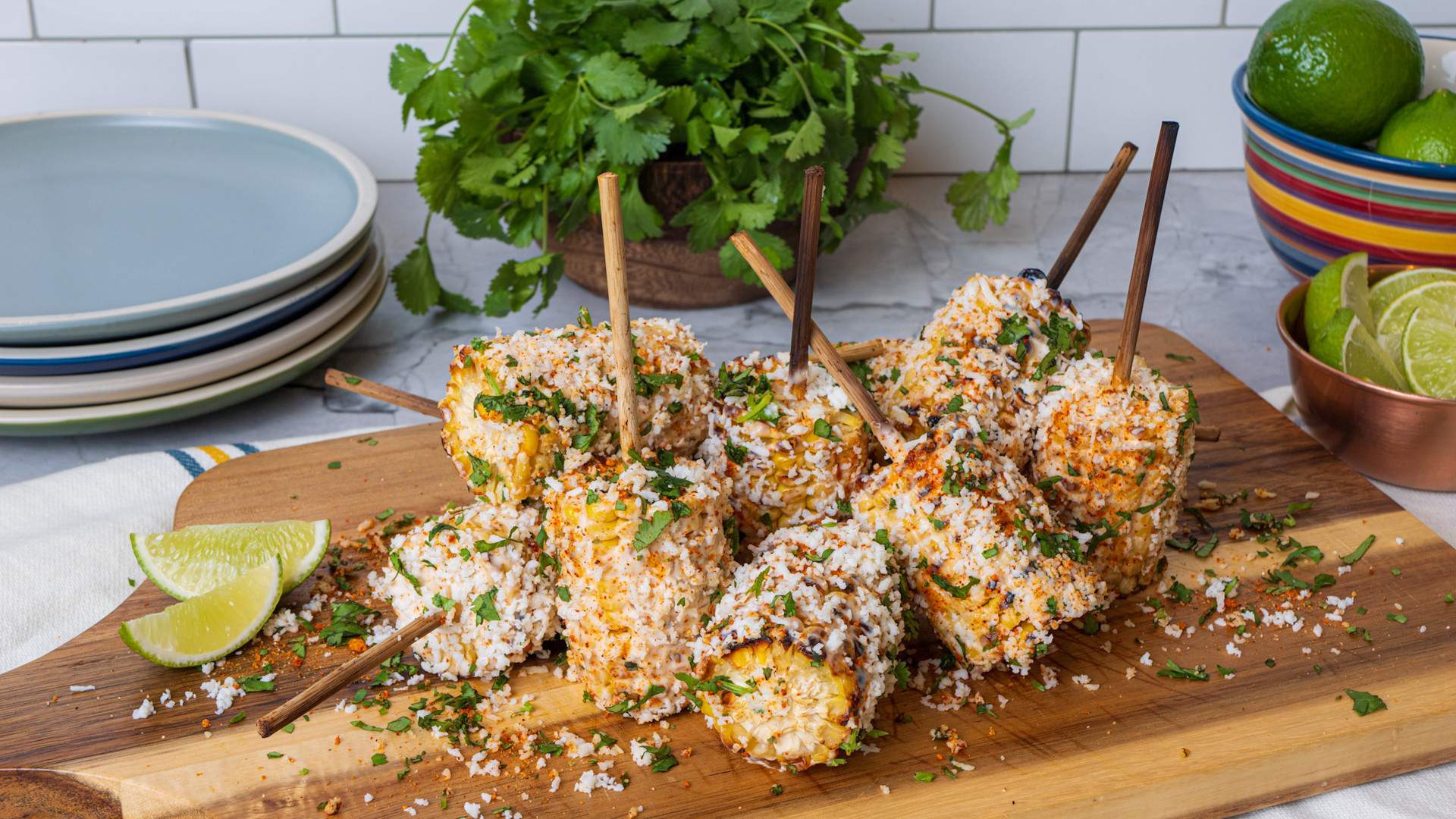 Elote lollipops