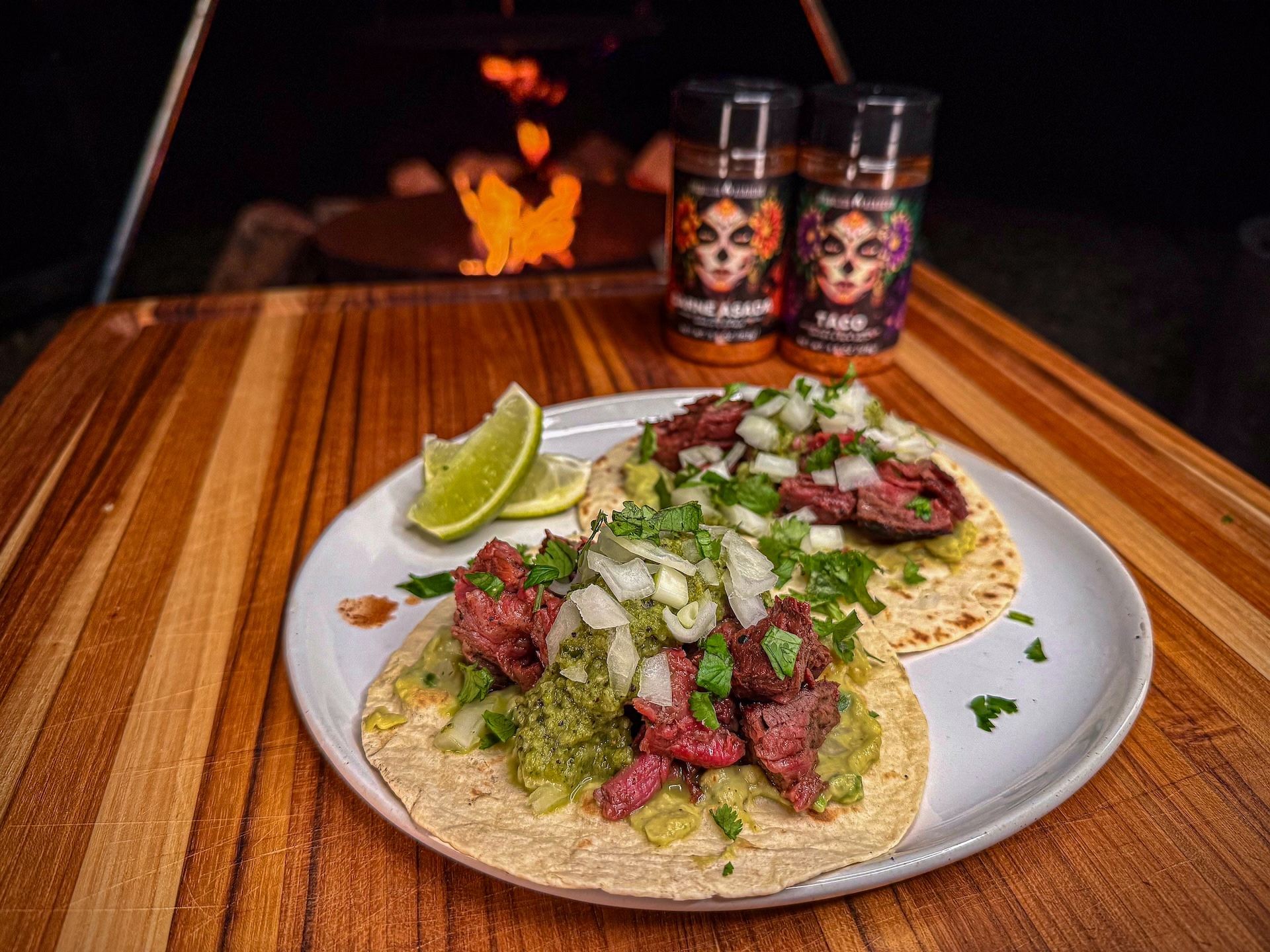 Campfire carne asada tacos