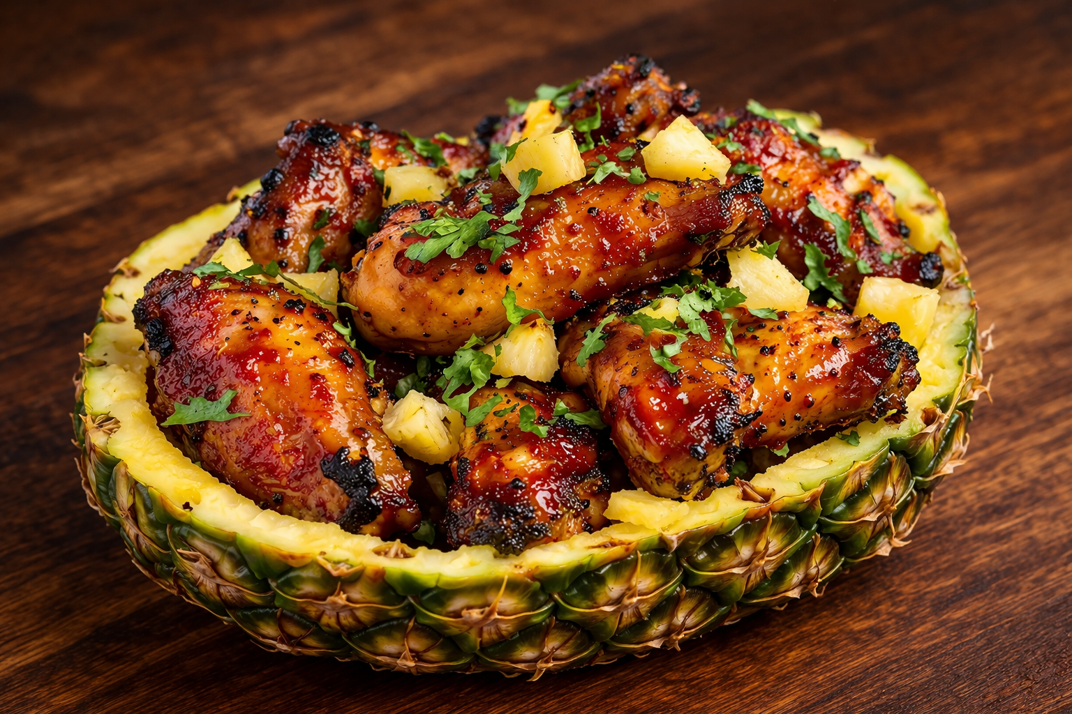 Pineapple chipotle smoked chicken wings