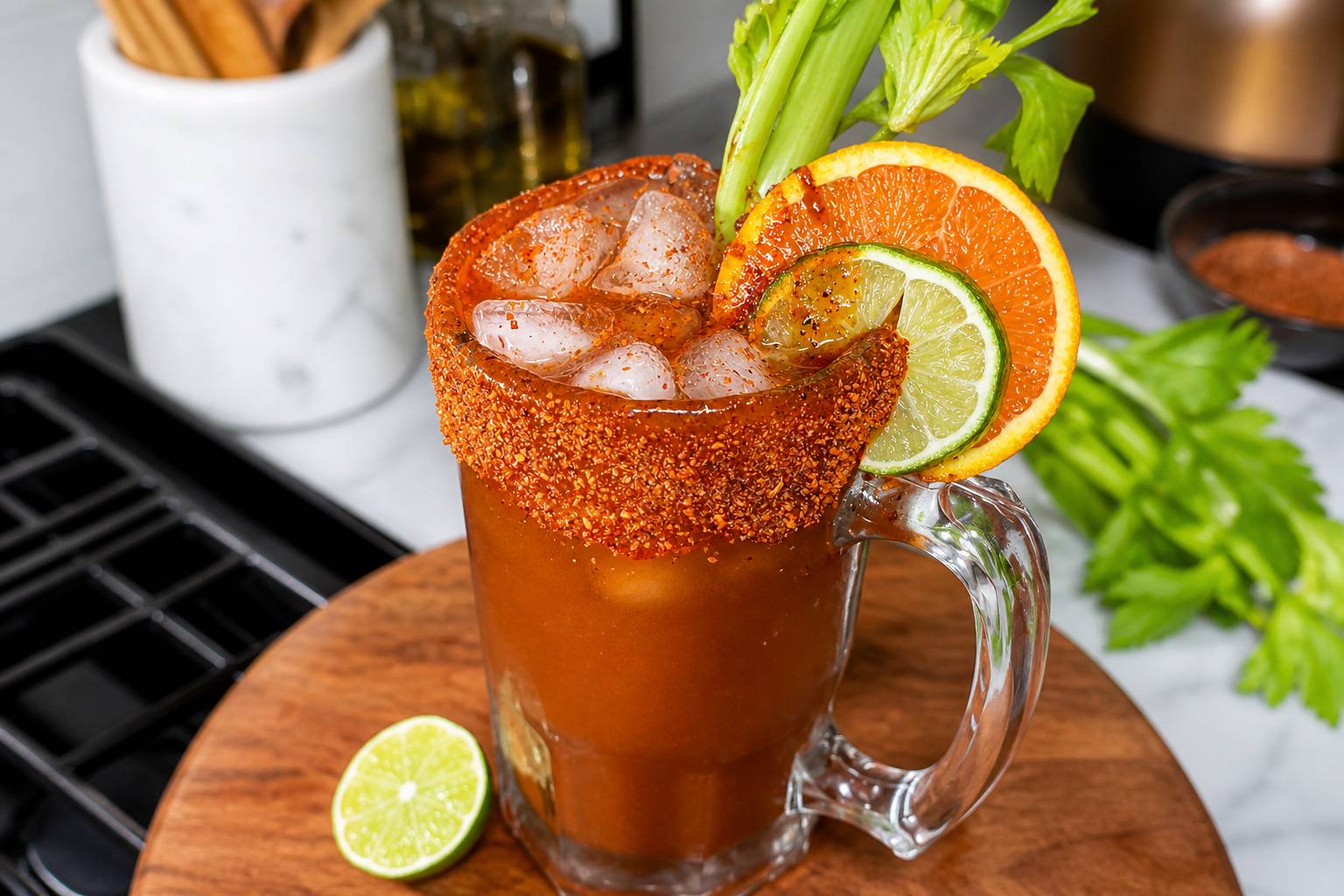 Garlic & lime michelada