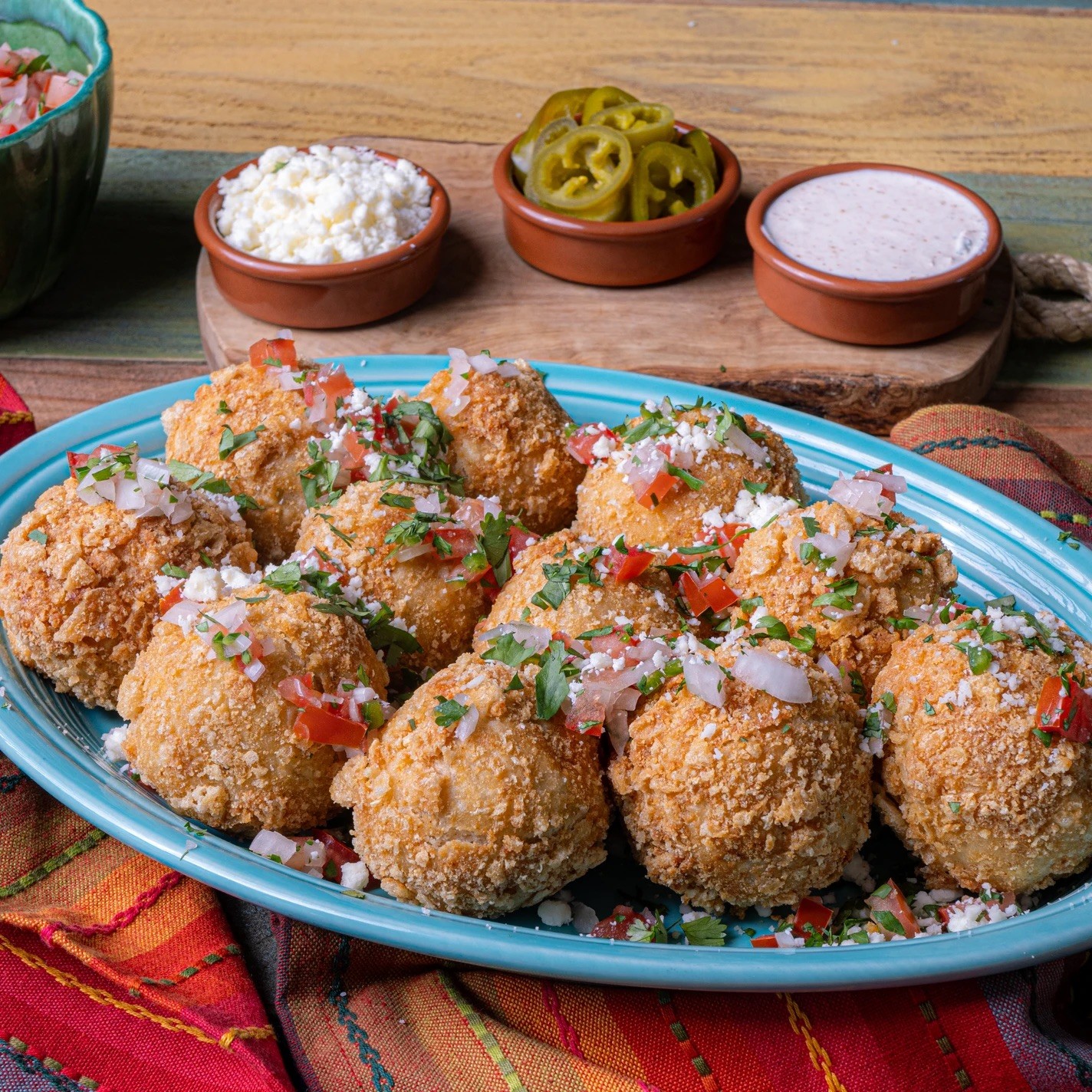 Fried mexican cheese balls