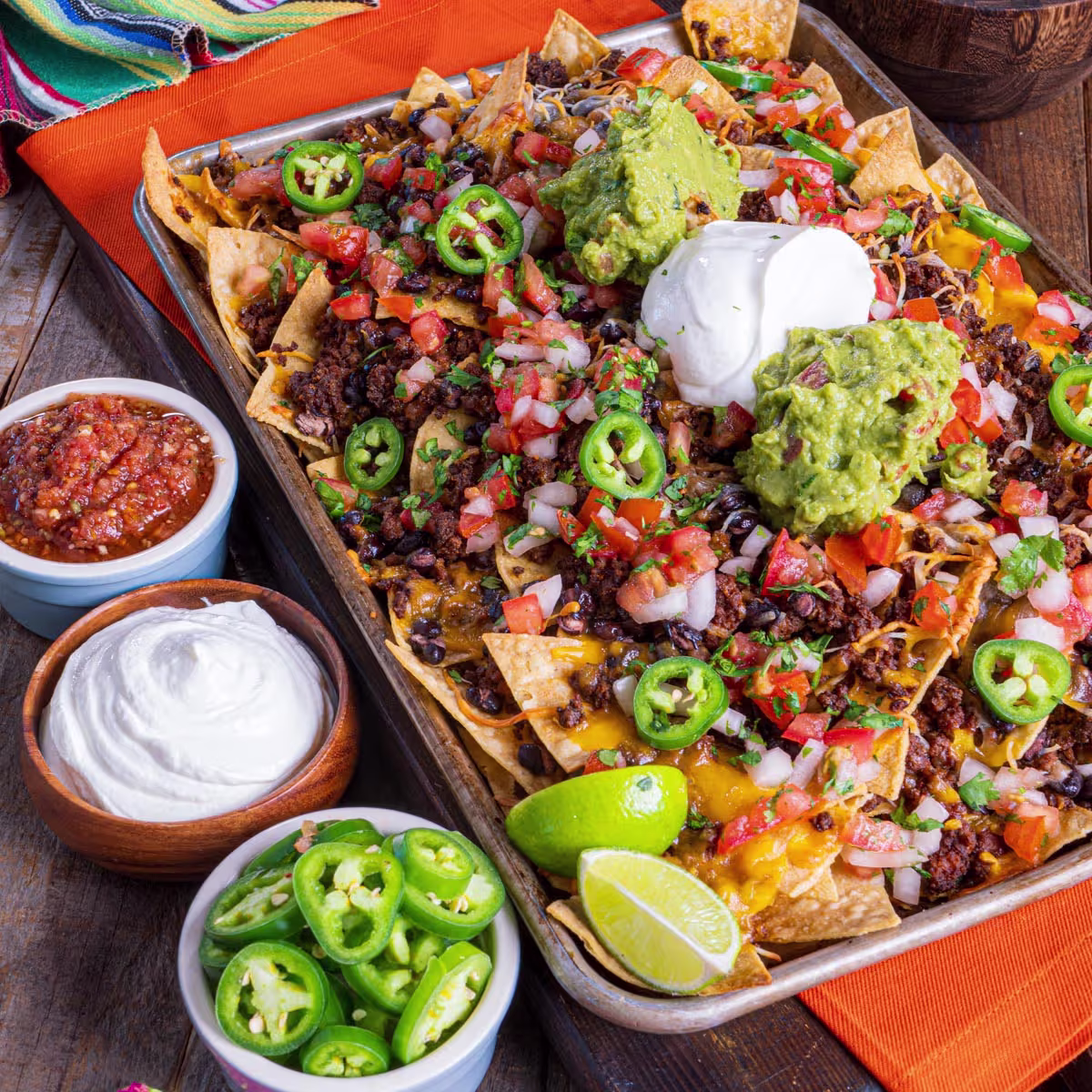 Carne asada loaded nachos