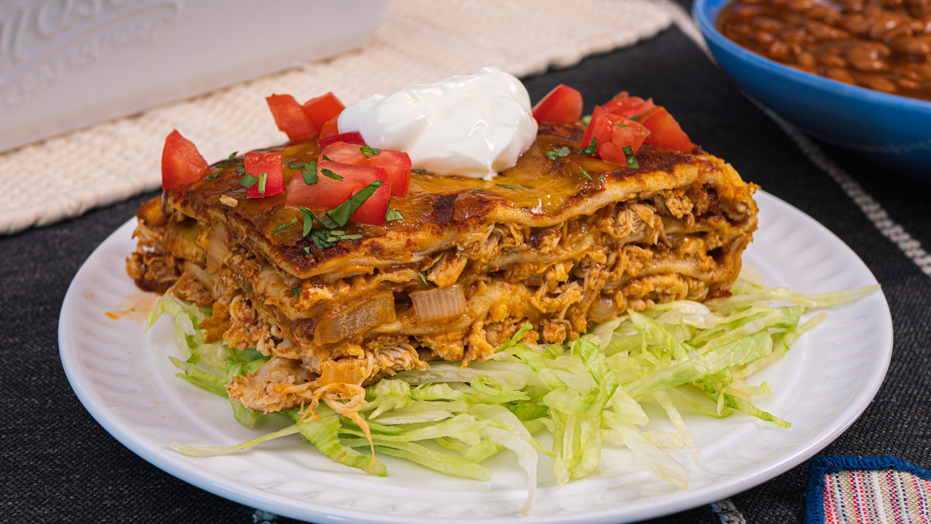 Taco chicken enchilada casserole