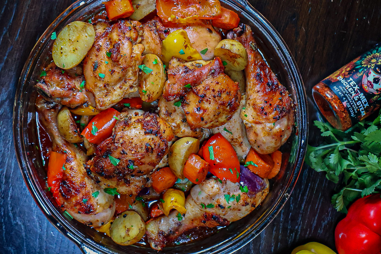 Roasted chicken and vegetables (pollo al horno con vegetales)