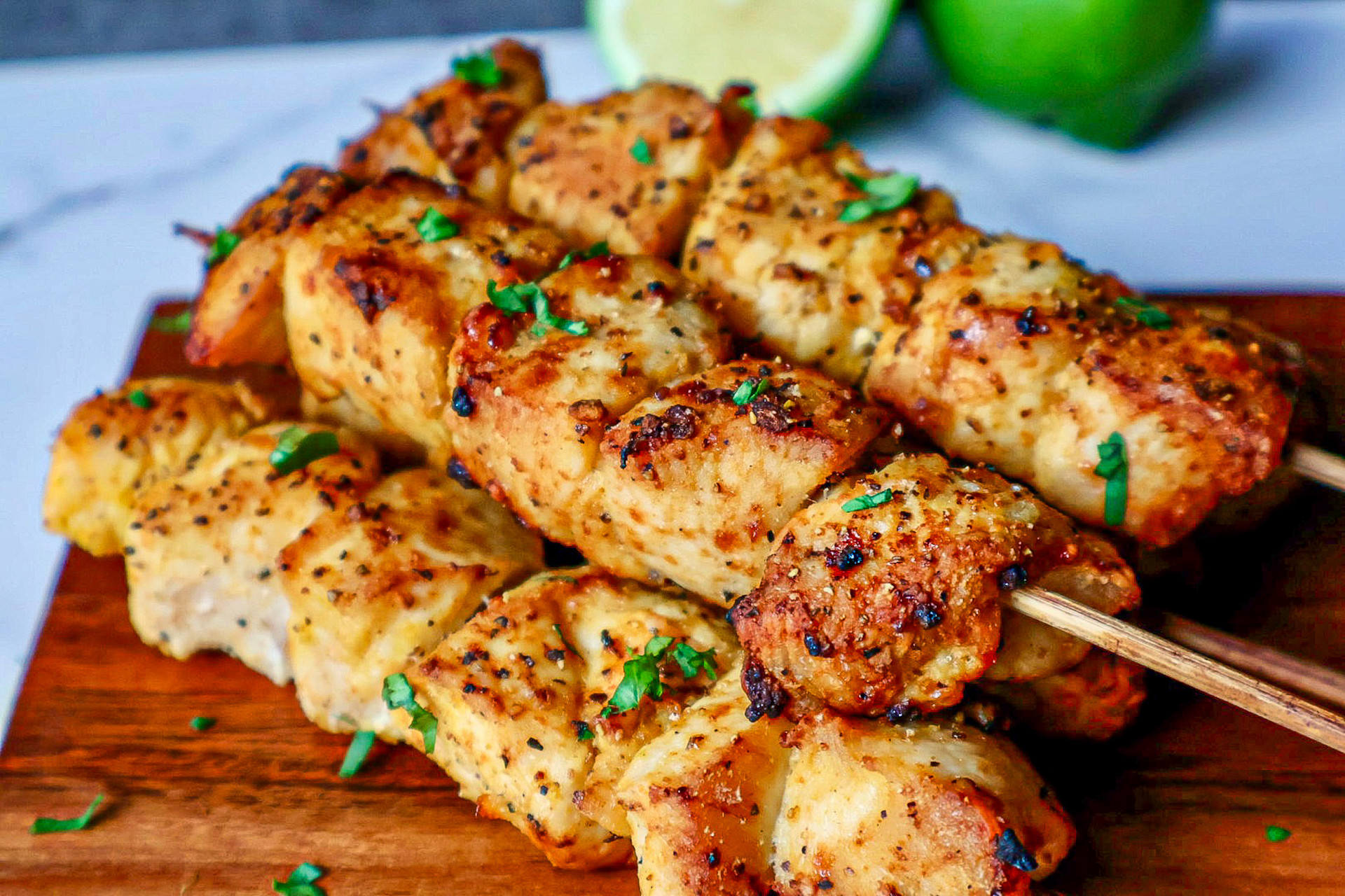 Mexican pollo asado chicken skewers