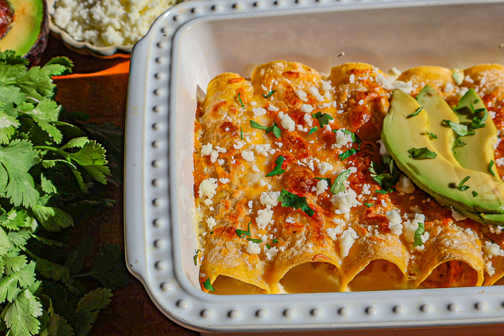 Pollo asado enchiladas