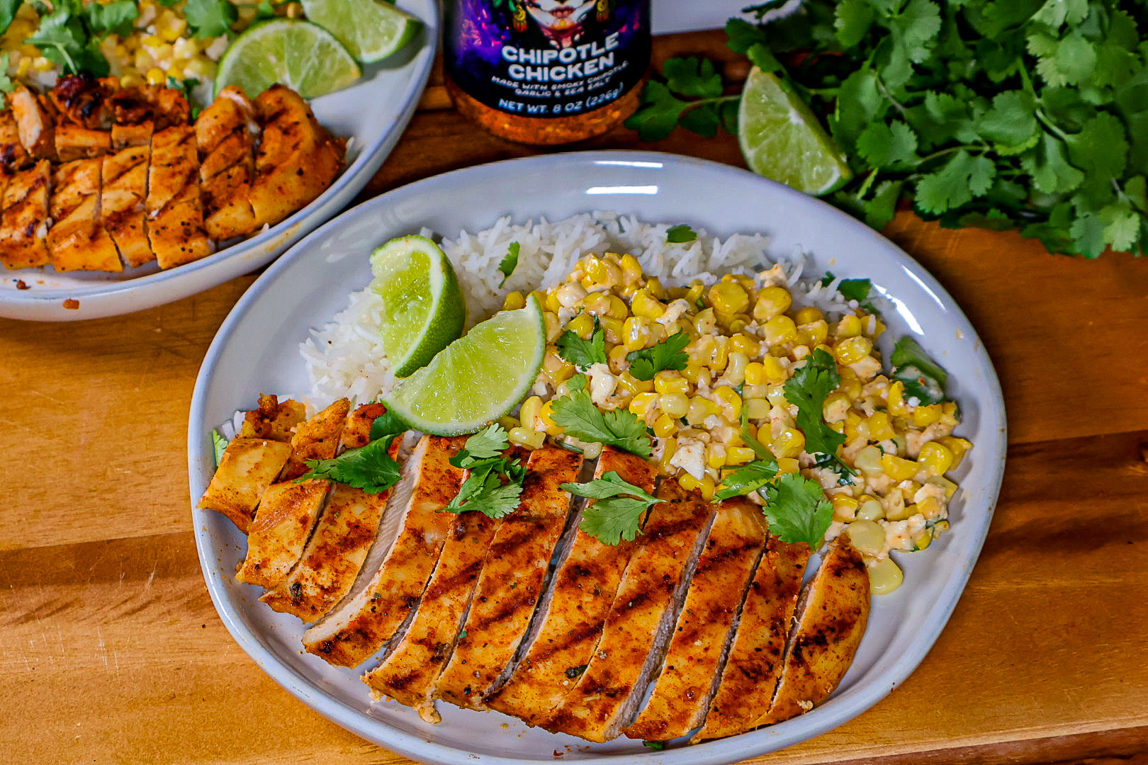 Street corn chicken and rice bowl