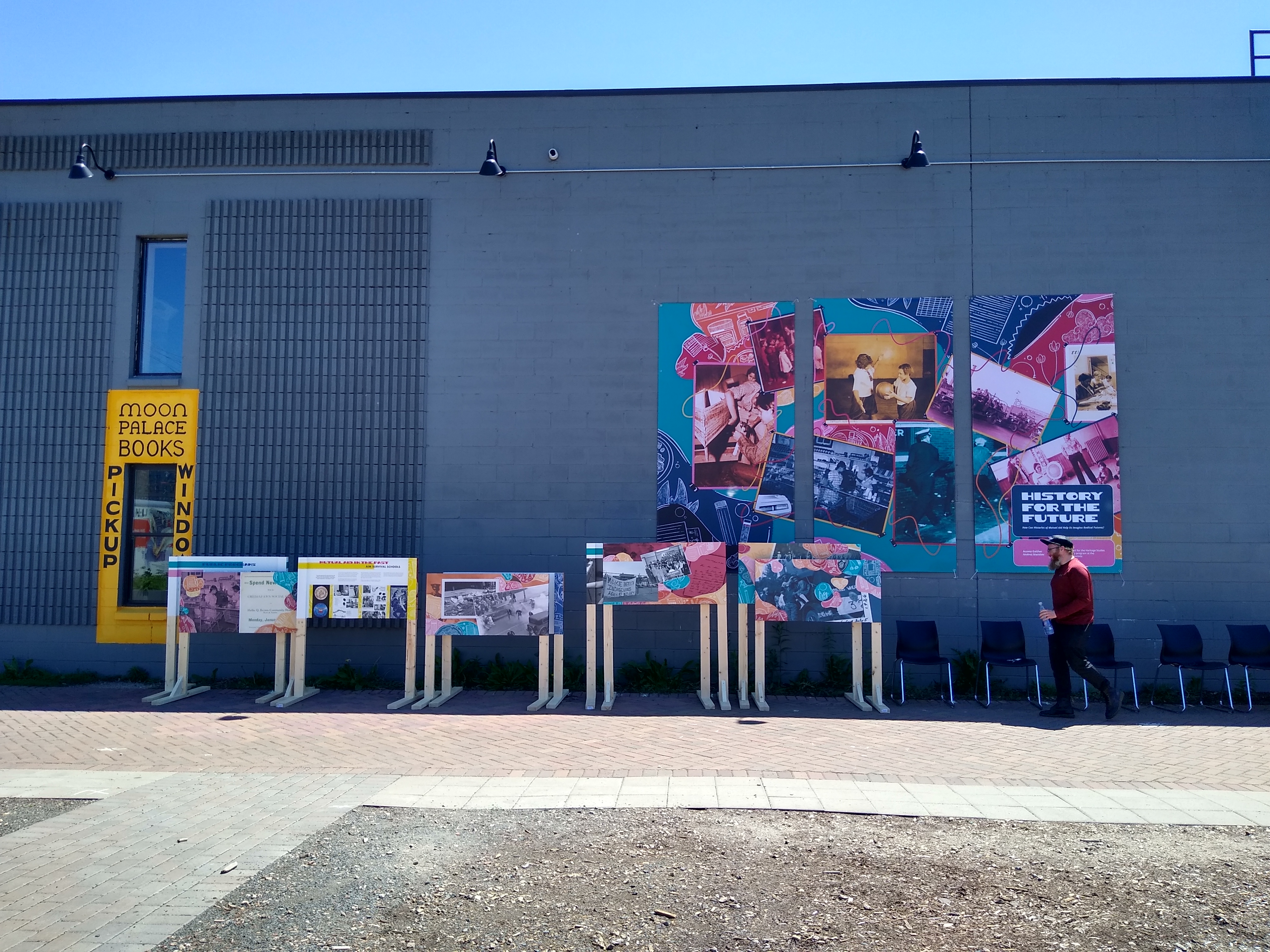 The boards from the HFTF exhibit all lined up along a wall.