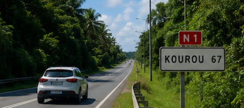 Driving from Cayenne Airport to Kourou