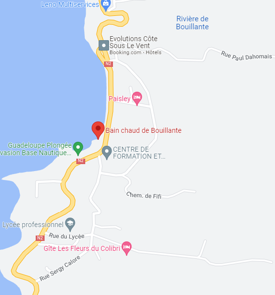 carte Bain chaud de Bouillante