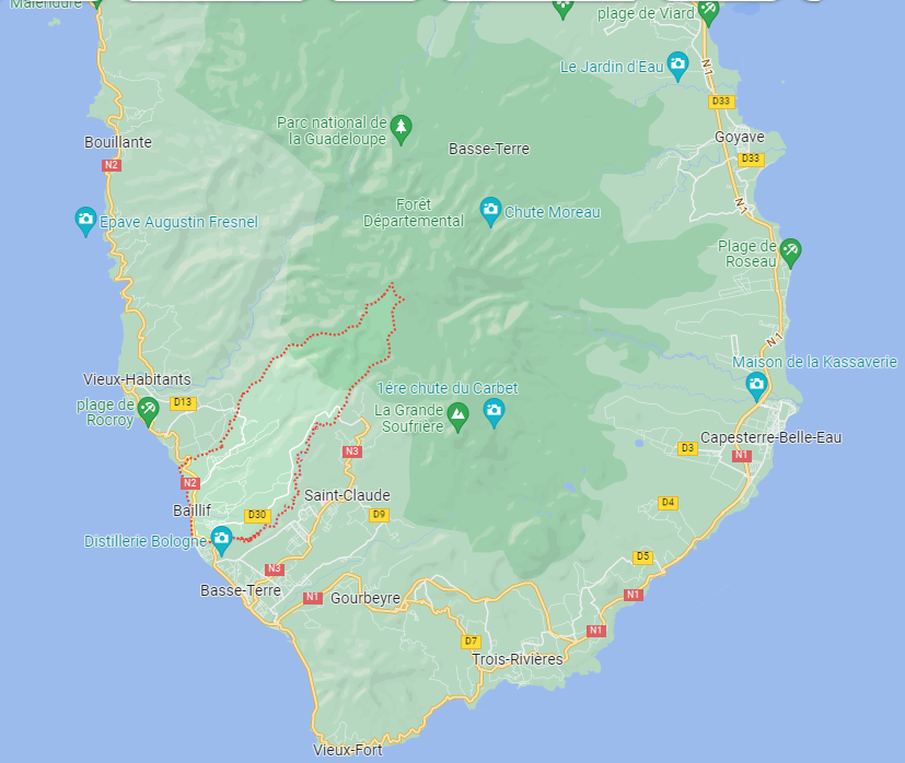 carte baillif guadeloupe - basse terre 