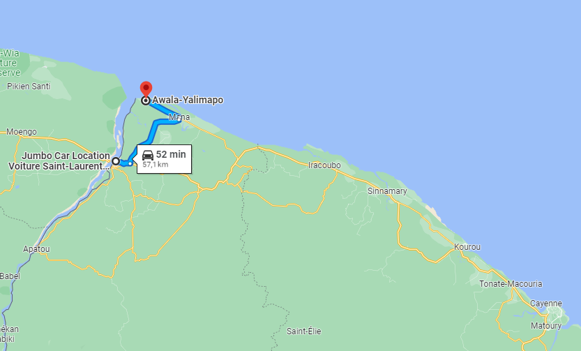 Carte AWALA-YALIMAPO Guyane