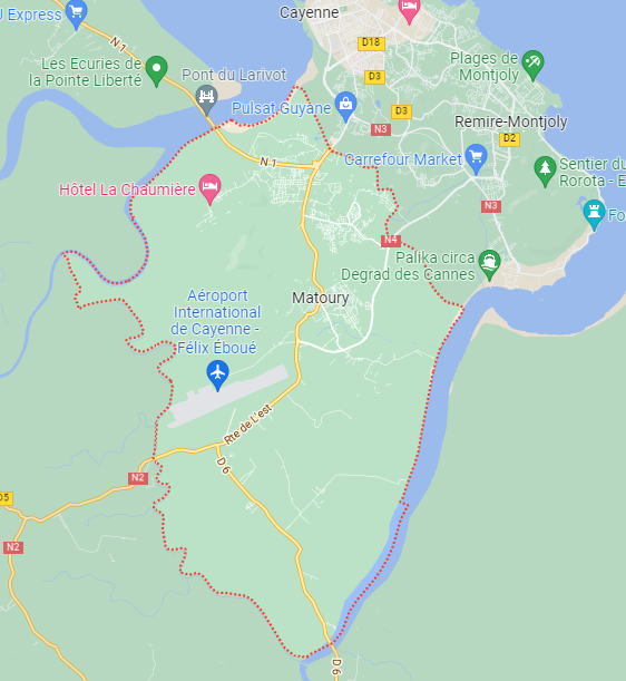 carte de matoury en guyane francaise 