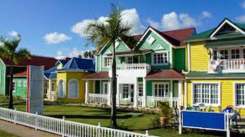 A beautiful color village un dominican republic