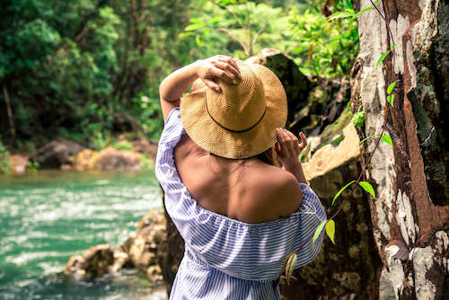 Stunning waterfalls in Jarabacoa, a mountain town