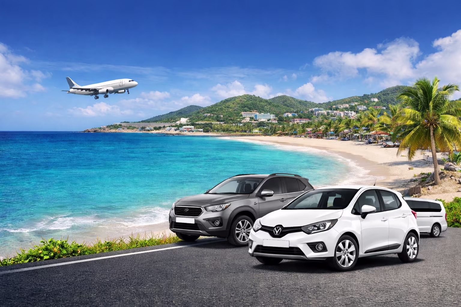SXM FR - Voiture devant avion