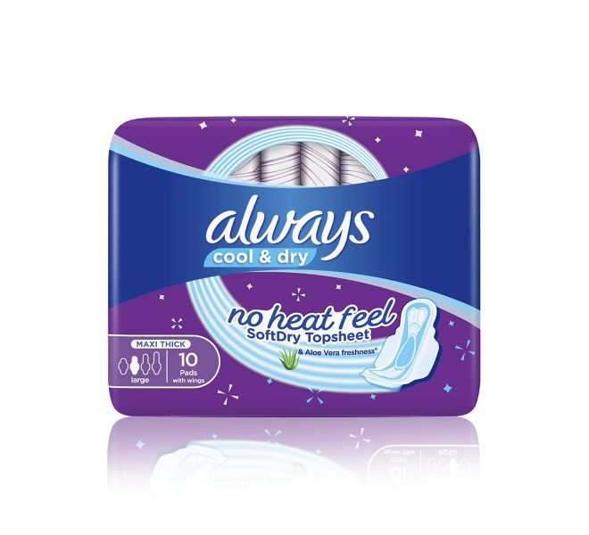 Buy Always Cool & Dry, No Heat Feel, Maxi Thick, Large Sanitary